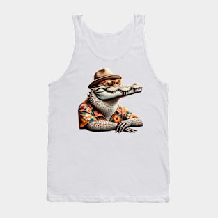 Beachside Basking: Croc's Vacation Tank Top